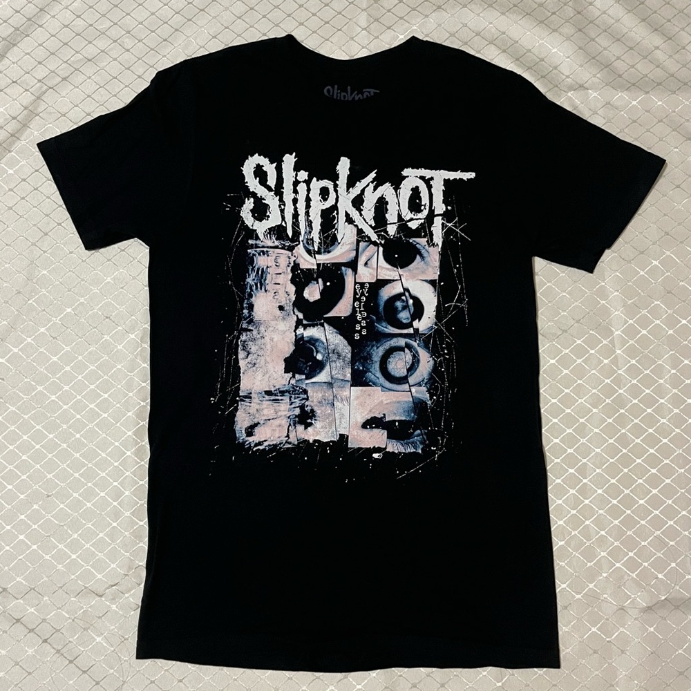 Slipknot Black & Blue Eyeless Graphic Music Band T-Shirt Emo Scene Nu Metal